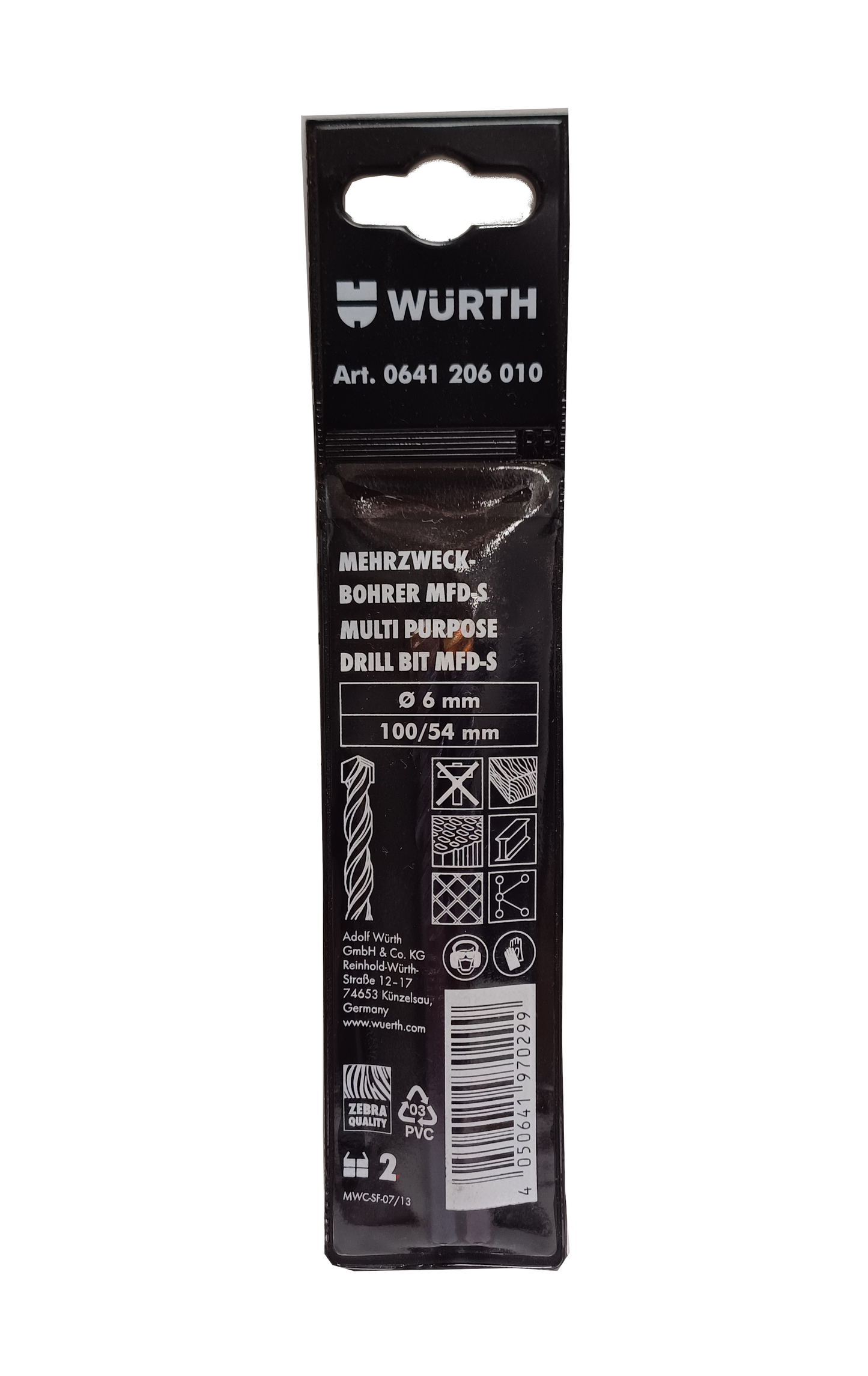 Foret multi-matériaux MFD-S à queue cylindrique, mèche multiusage MFDS-D6XL100 mm pour pratiquement tous les matériaux