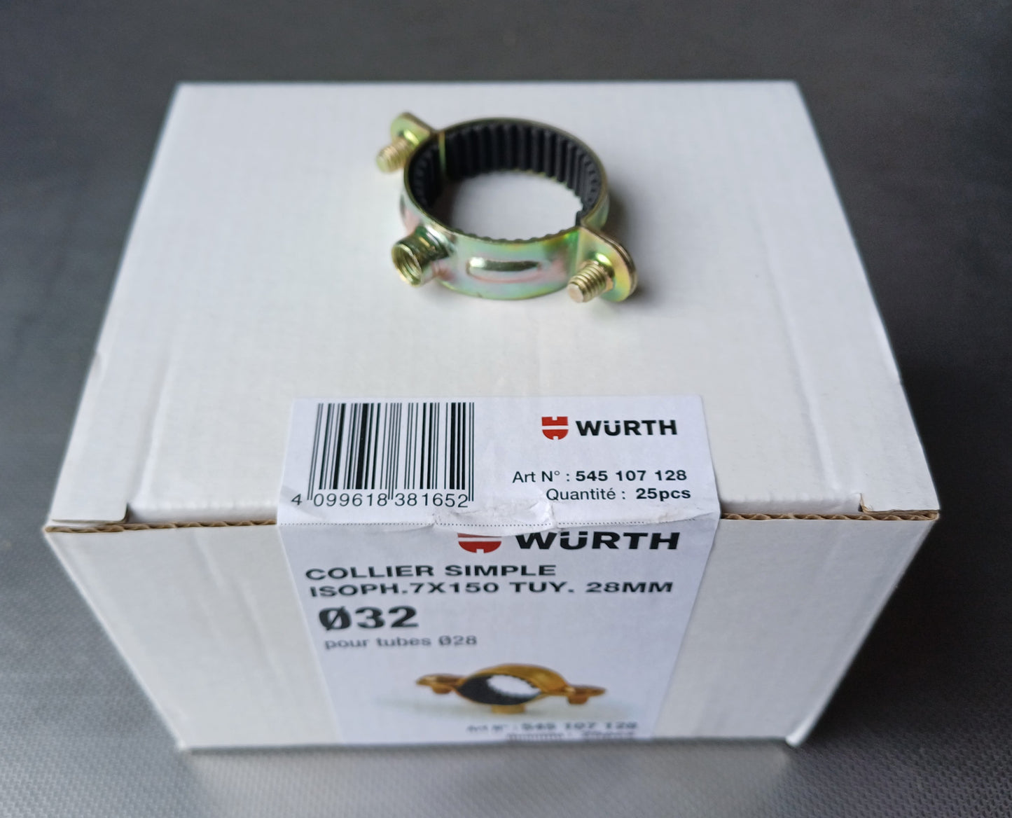 Einzelner isoph. Kragen 7x150 Rohre 28mm, Karton mit 25 Stück