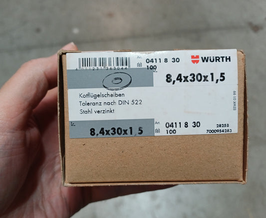 Rondelle pour carrosserie 8,4 X 30 X 1,5 - 1 boîte de 200 rondelles