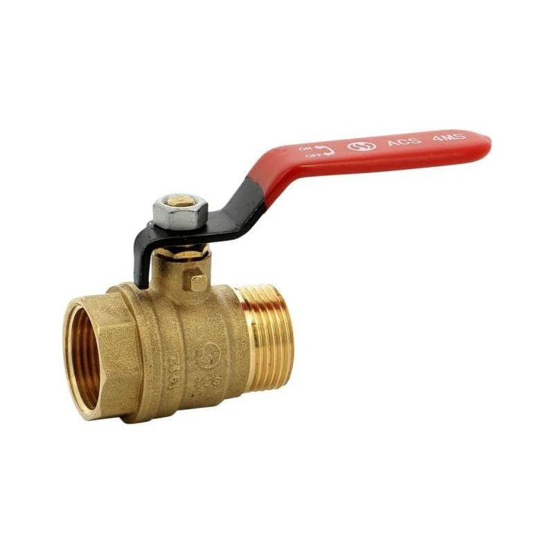 Sferaco - Vanne sphère laiton titré 4MS 15S mâle femelle BSP poignée rouge 3/4''