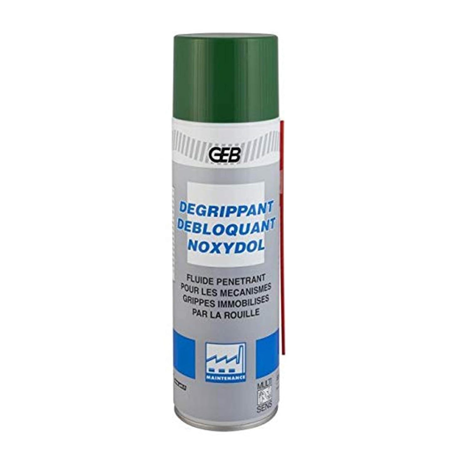 GEB NOXYDOL Dégrippant débloquant pour mécanismes et assemblages grippés ou rouillés - Aérosol 500ml