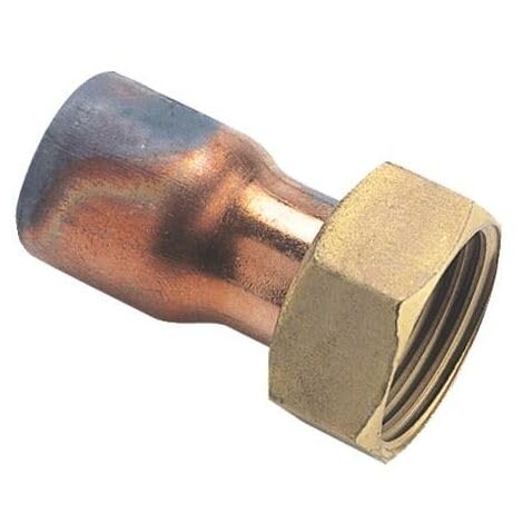 Lot de 10 Raccords droits en cuivre 2 pièces avec écrou prisonnier, Diamètre 22 mm, 3/4 pouce, 359GCL