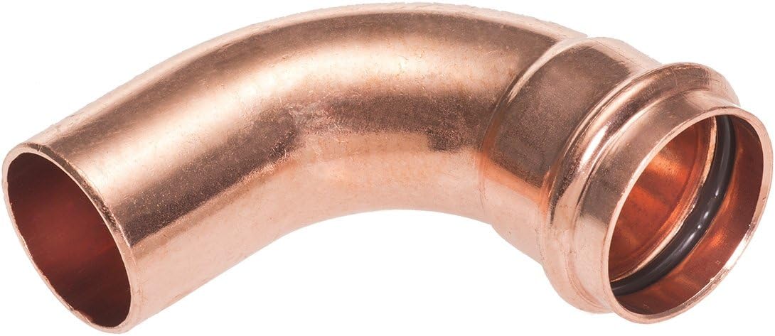Raccord Cuivre à sertir - Lot de 5 raccords cuivre à sertir - Courbes 90° Mâle/Femelle Ø28