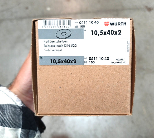 Rondelle pour carrosserie 10,5 x 40 x 2 - 1 boîte de 100 rondelles