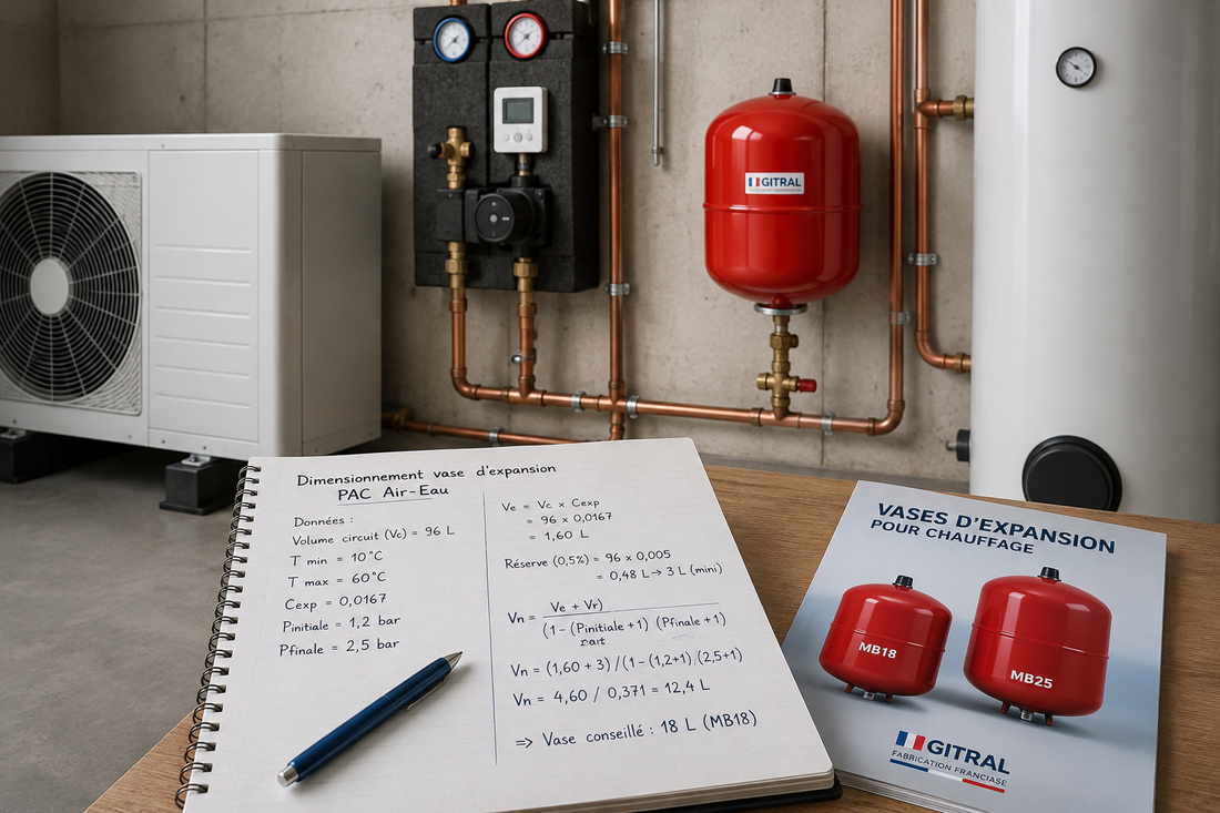 Comment dimensionner un vase d'expansion pour pompe à chaleur air-eau ?