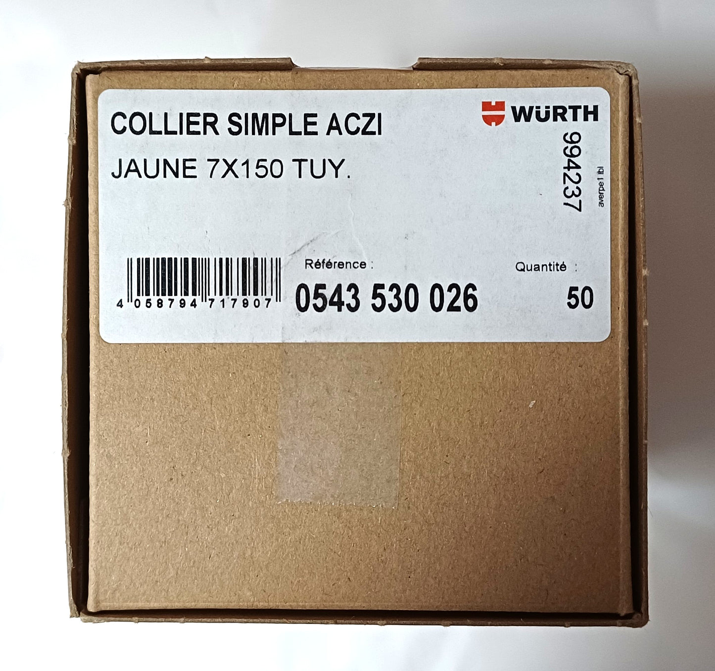 50 einfache zweiteilige Rohrschellen aus bichromatiertem Stahl 7X150 TUY. 26MM, perfekt zum Befestigen von Kupferrohren, Gelb verzinkt, Würth