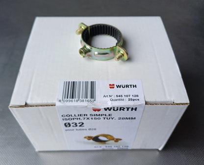 Einzelner isoph. Kragen 7x150 Rohre 28mm, Karton mit 25 Stück