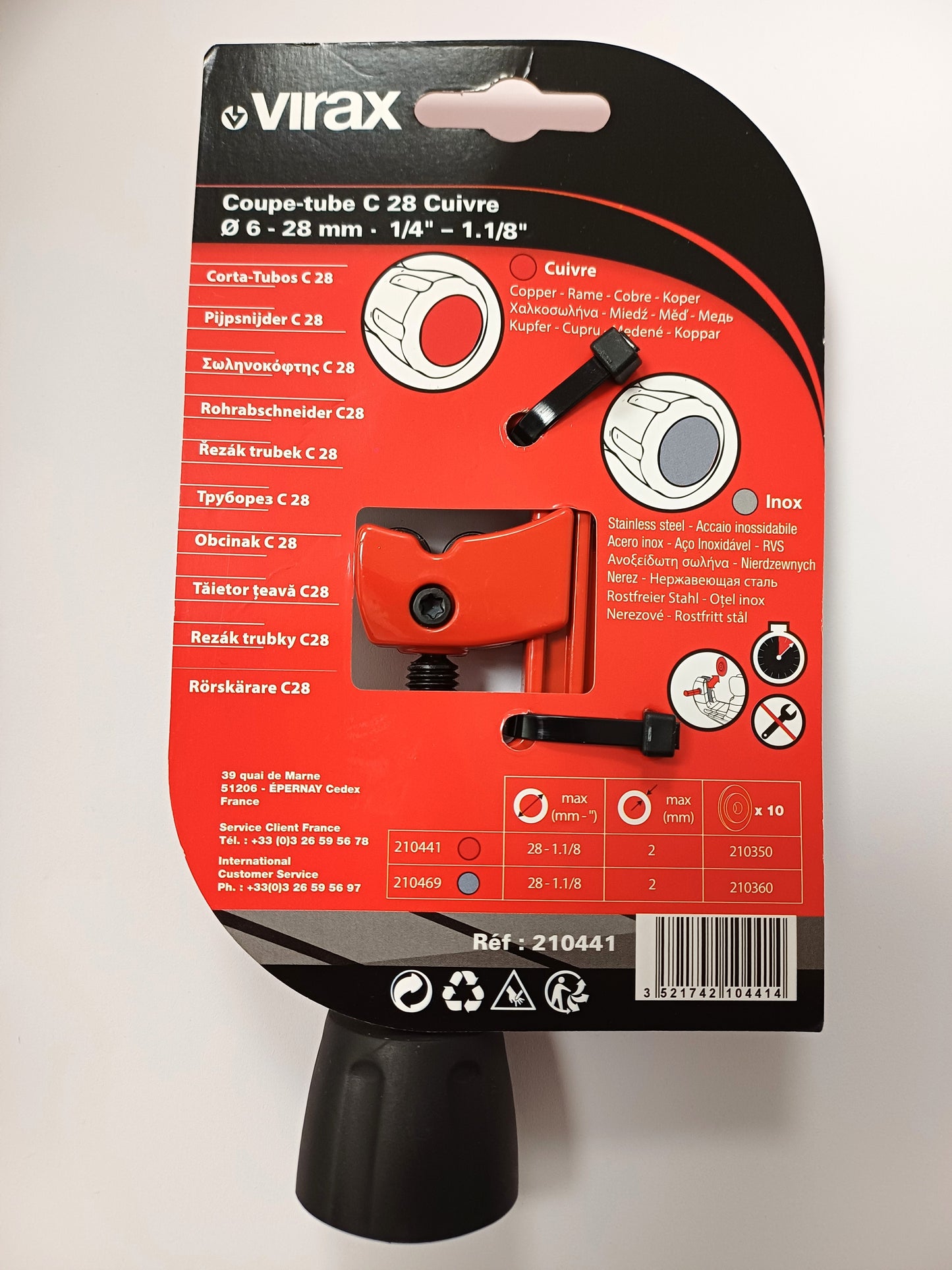 VIRAX - Coupe-tube cuivre Ø 6/28mm - 210441