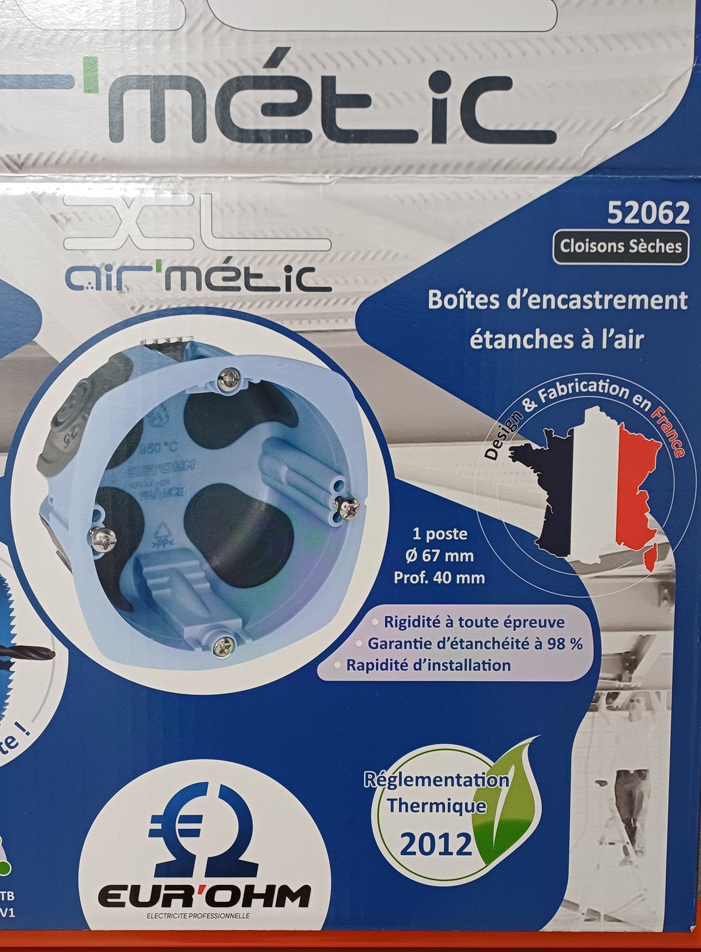 EUR'OHM - PACK DE 100 BOITES AIR'METIC D67 P40 simple