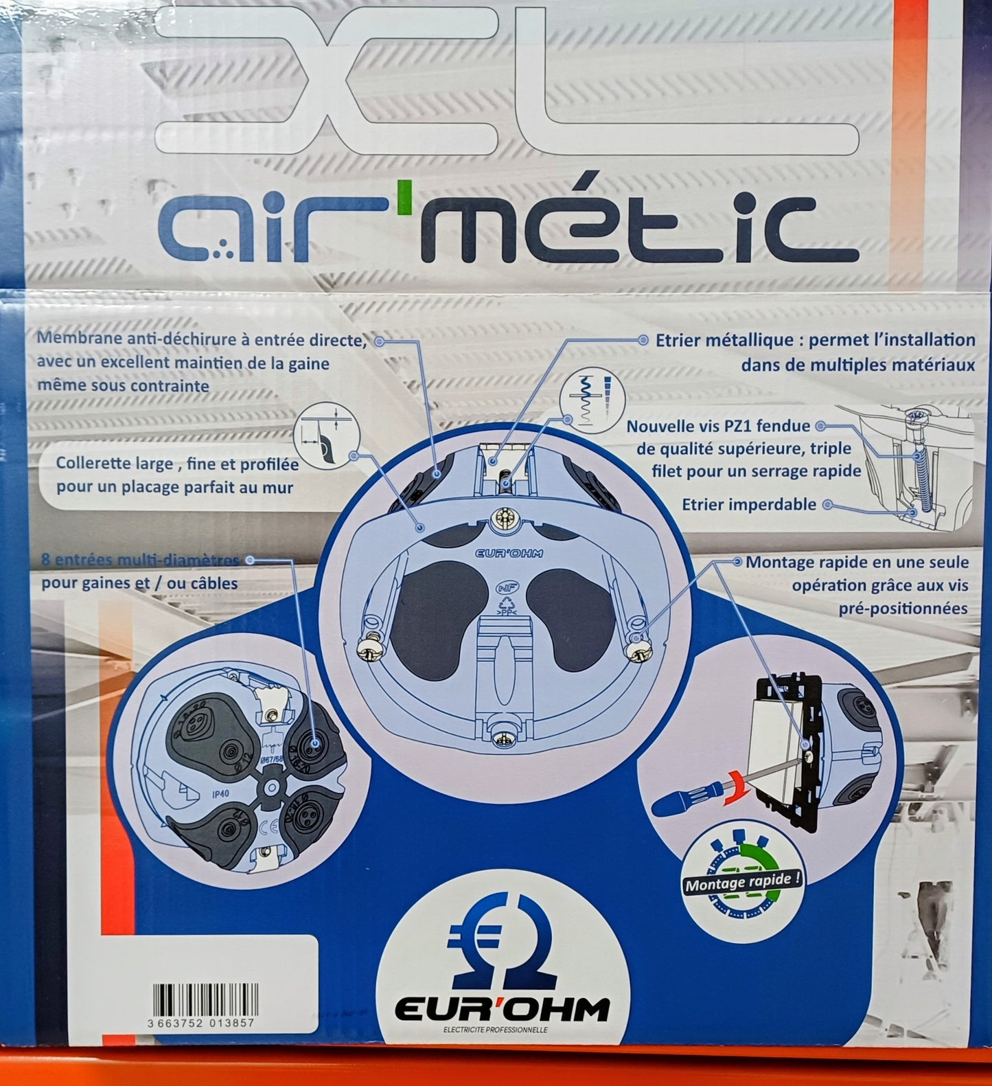 EUR'OHM - PACK DE 100 BOITES AIR'METIC D67 P40 simple