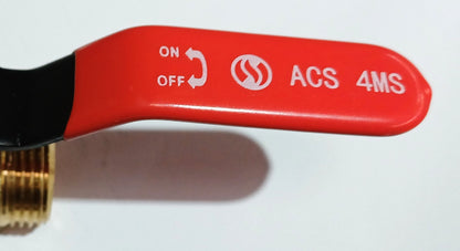 Vanne à sphère laiton PN25 Série 15S - M.M. - poignée acier plate rouge 15x21 - Vanne et robinet de canalisation