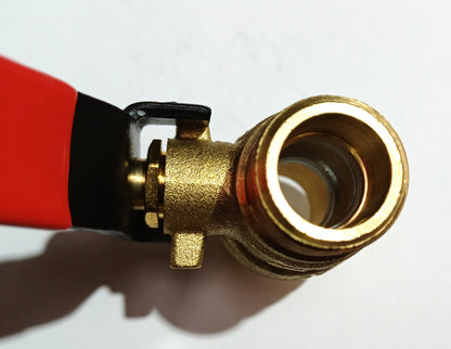 Vanne à sphère laiton PN25 Série 15S - M.M. - poignée acier plate rouge 15x21 - Vanne et robinet de canalisation