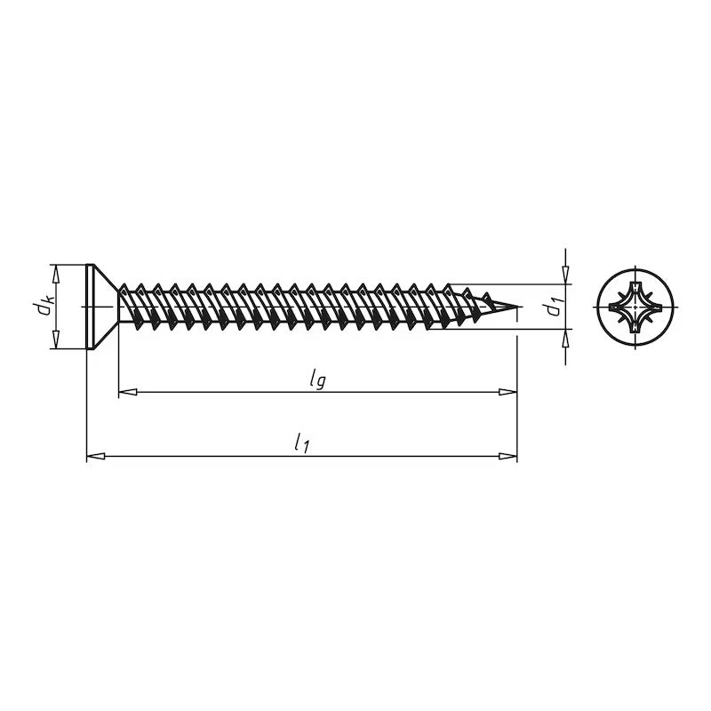 Wood screws 5×50/44, Box of 250 units