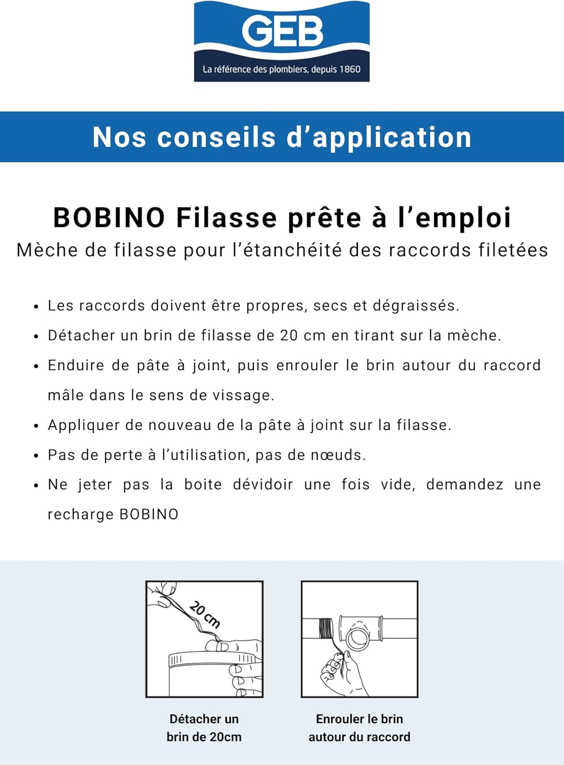 Bobino de filasse de lin avec dévidoir GEB 80 g