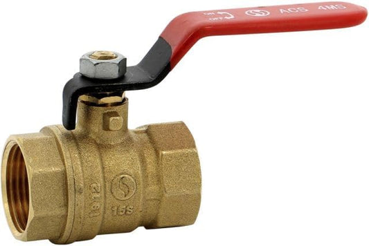 Vanne sphère laiton titré 4MS 15S femelle femelle BSP poignée rouge 1/2''