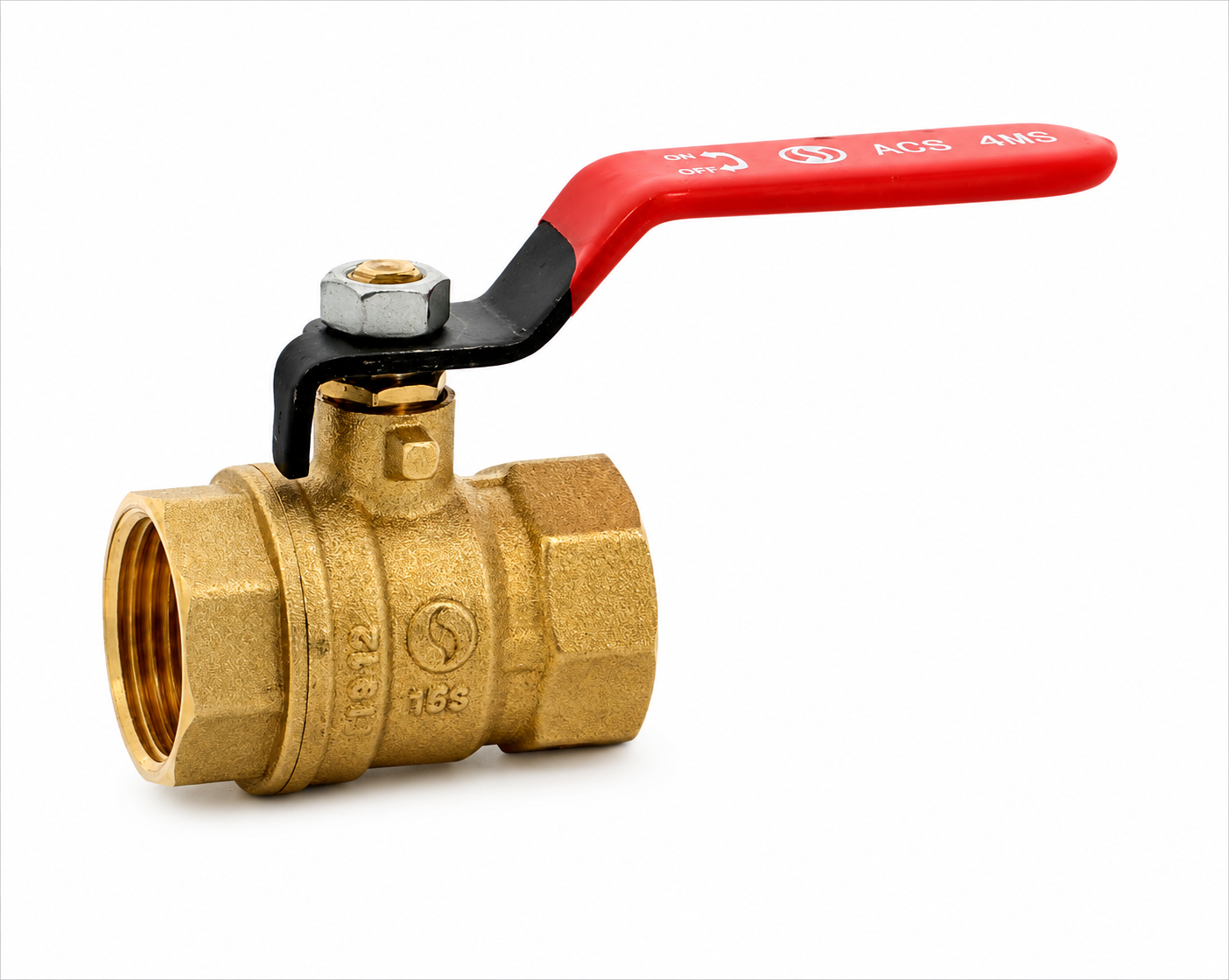 Sferaco - Brass ball valve 4MS 15S female female BSP red handle 1''