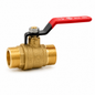 Sferaco - Brass ball valve 4MS 15S male male BSP red handle 1/2''