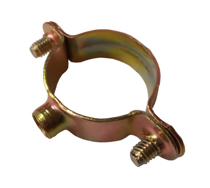 50 einfache zweiteilige Rohrschellen aus bichromatiertem Stahl 7X150 TUY. 26MM, perfekt zum Befestigen von Kupferrohren, Gelb verzinkt, Würth