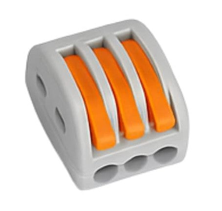 Connecteur de câble 3 entrées, boite de 50 pièces, Borne pour boîte de dérivation borne à 3 conducteurs avec leviers de manipulation