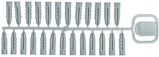 125 Chevilles PLX 8 x 33 cm, Grise - Fixation Solide en Nylon pour Brique, Béton et Plâtre