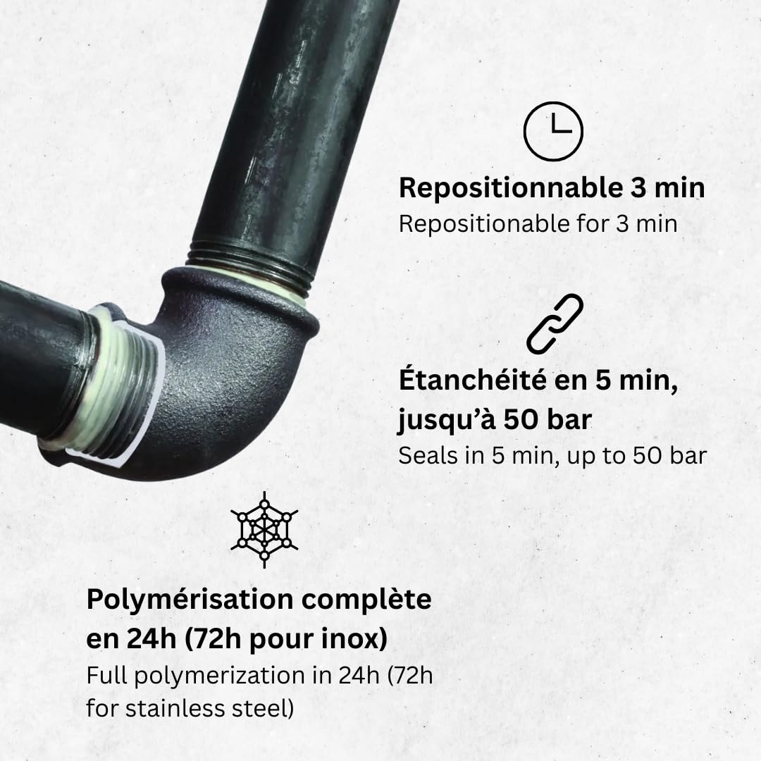 Résine pour étanchéifier les raccords filetés 60 ml Filetfix Virax