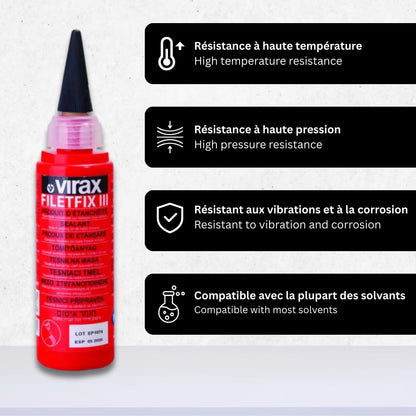 Résine pour étanchéifier les raccords filetés 60 ml Filetfix Virax