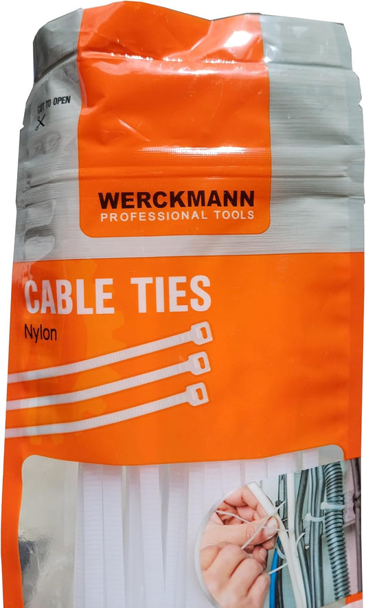 Collier de serrage, Sachet, de 50 riselans 4,5x350 mm, blanc.