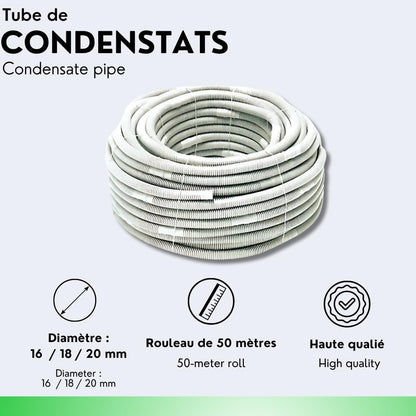 Tuyau d'évacuation pour condensat 16/18/20, rouleau de 50 mètres