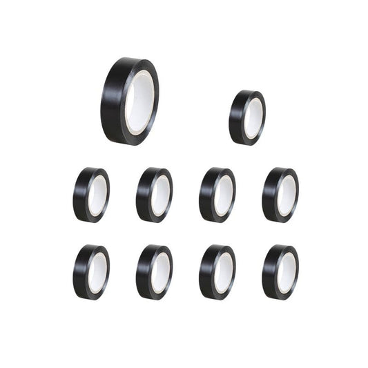 Lot de 10 Rubans Adhésifs Isolants Noirs, 15 mm x 10 m/Rigidité diélectrique 40kV/mm/-5°C à +90°C