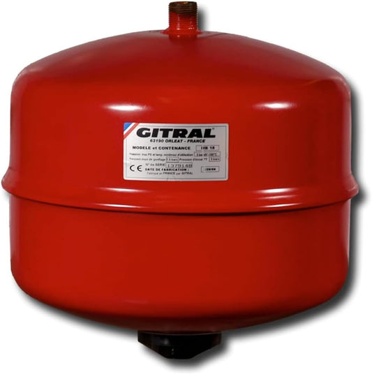 Vase d'expansion à membrane de 18 litres - tarage 1.5 bars - Gitral modèle : mb18