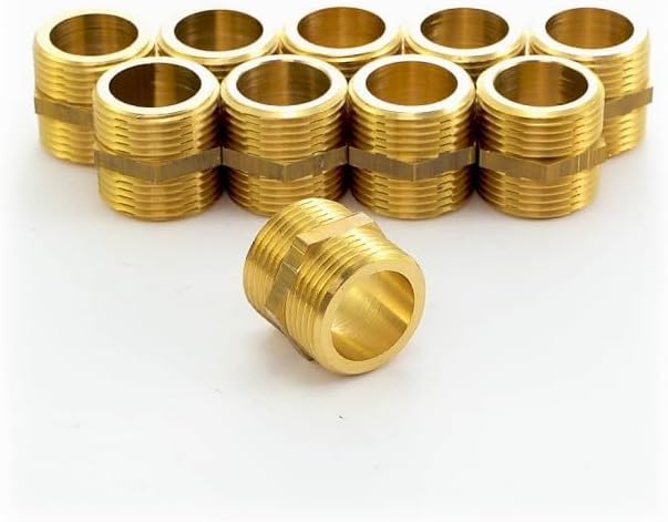 Lot de 10 Mamelons egal laiton brut 3/4(20/27), D1734, Mâle/Mâle à visser pour les installations de plomberie et de chauffage