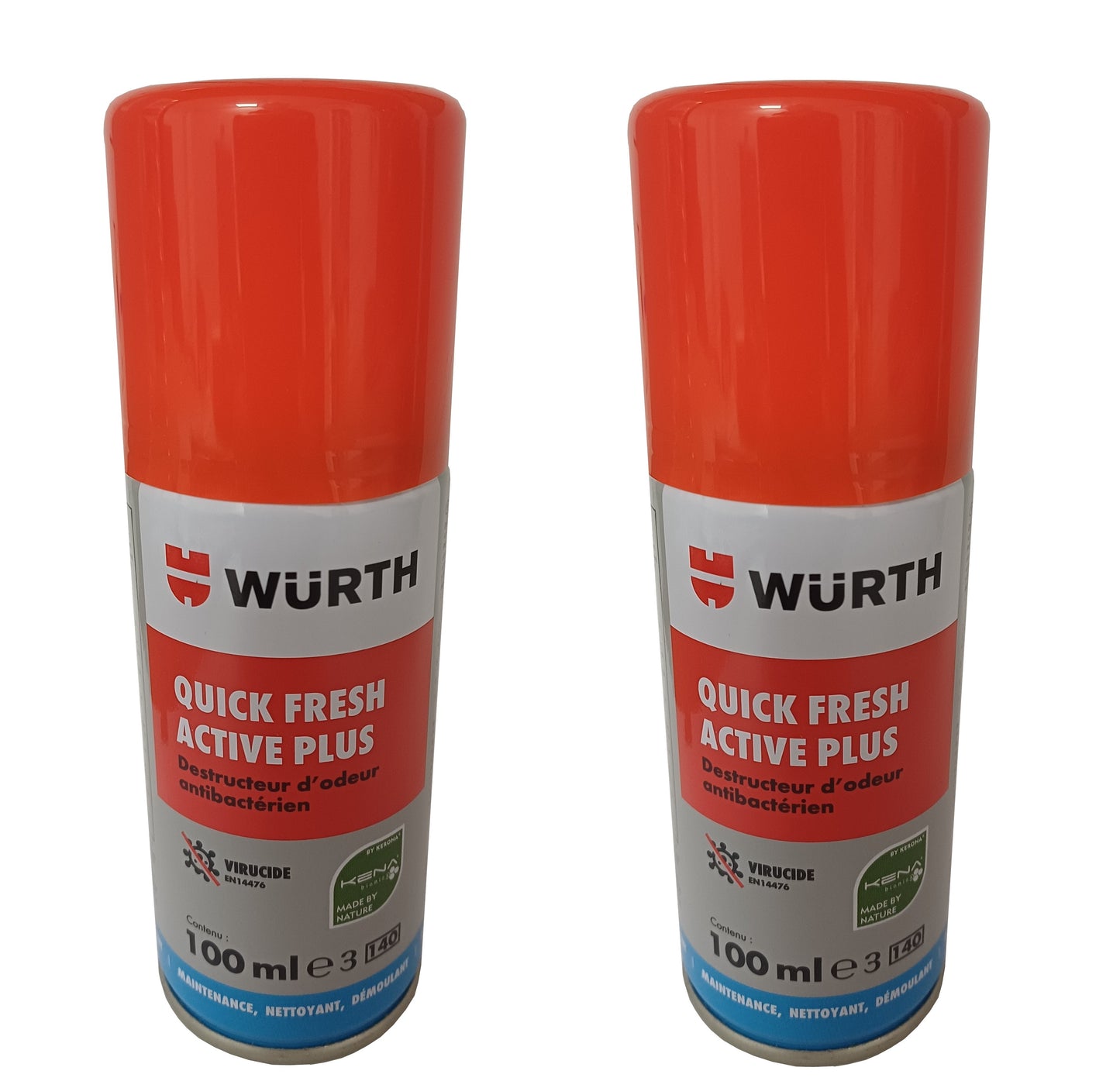 Nettoyant pour climatisation véhicule Quick Fresh Active Plus, lot de 2