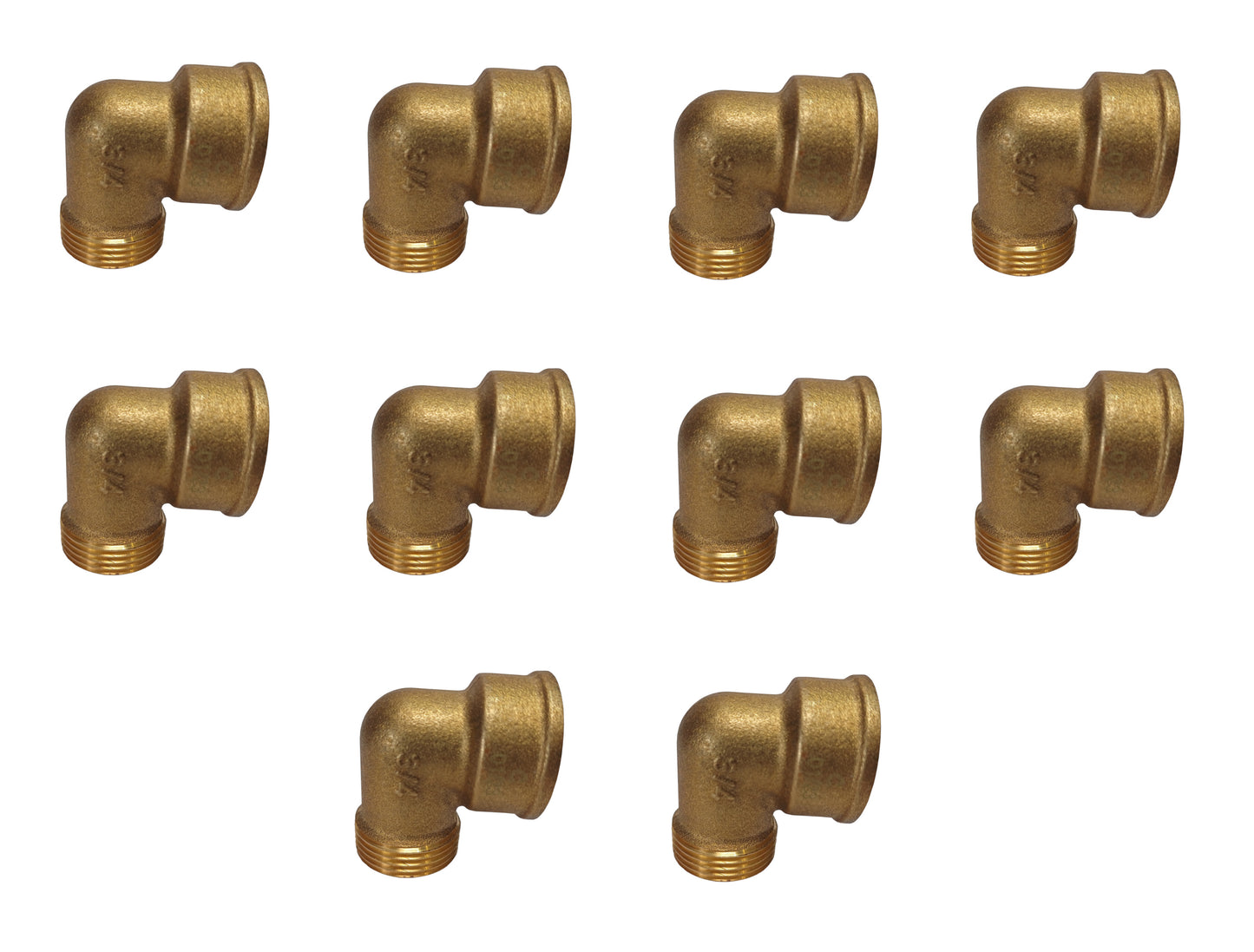 Raccord laiton coudé 90° à visser - M 3/4' - F 3/4, lot de 10