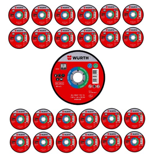 Lot de 25 disques à Tronçonner Red Label Würth - 125 mm, 1.6 mm