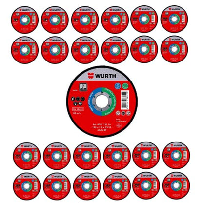 Lot de 25 disques à Tronçonner Red Label Würth - 125 mm, 1.6 mm