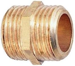 Lot de 5 mamelons, Raccord de Plomberie Égal Laiton Brut, Mâle/Mâle à visser, 1" 26 x 34 mm, pour raccorder deux sections de tuyauterie ayant le même diamètre