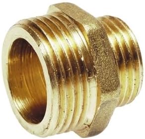 Pack of 10 Nipples, Double Male Reducer Threaded Fittings in Brass, 3/4 to 1/2 inch "8245"