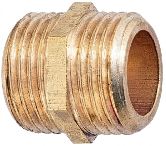 Lot de 5 mamelons, Raccord de Plomberie Égal Laiton Brut, Mâle/Mâle à visser, 1" 26 x 34 mm, pour raccorder deux sections de tuyauterie ayant le même diamètre