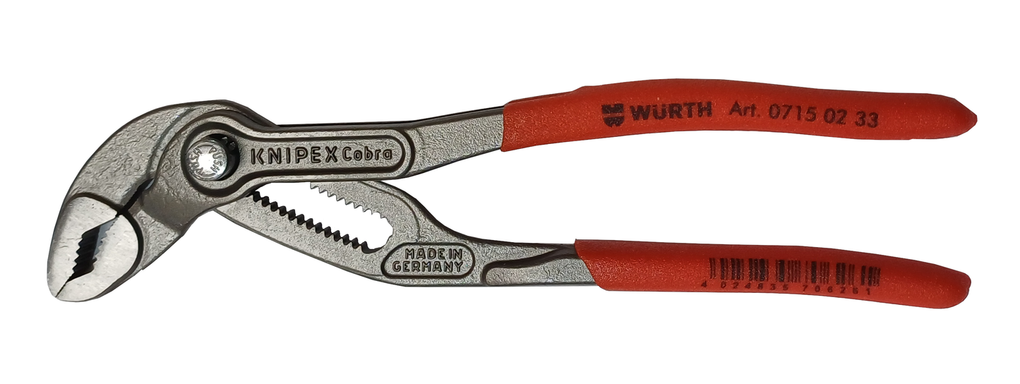 Wurth DIN ISO 8976 Multi-grip Pliers, 180 mm, 7 inches