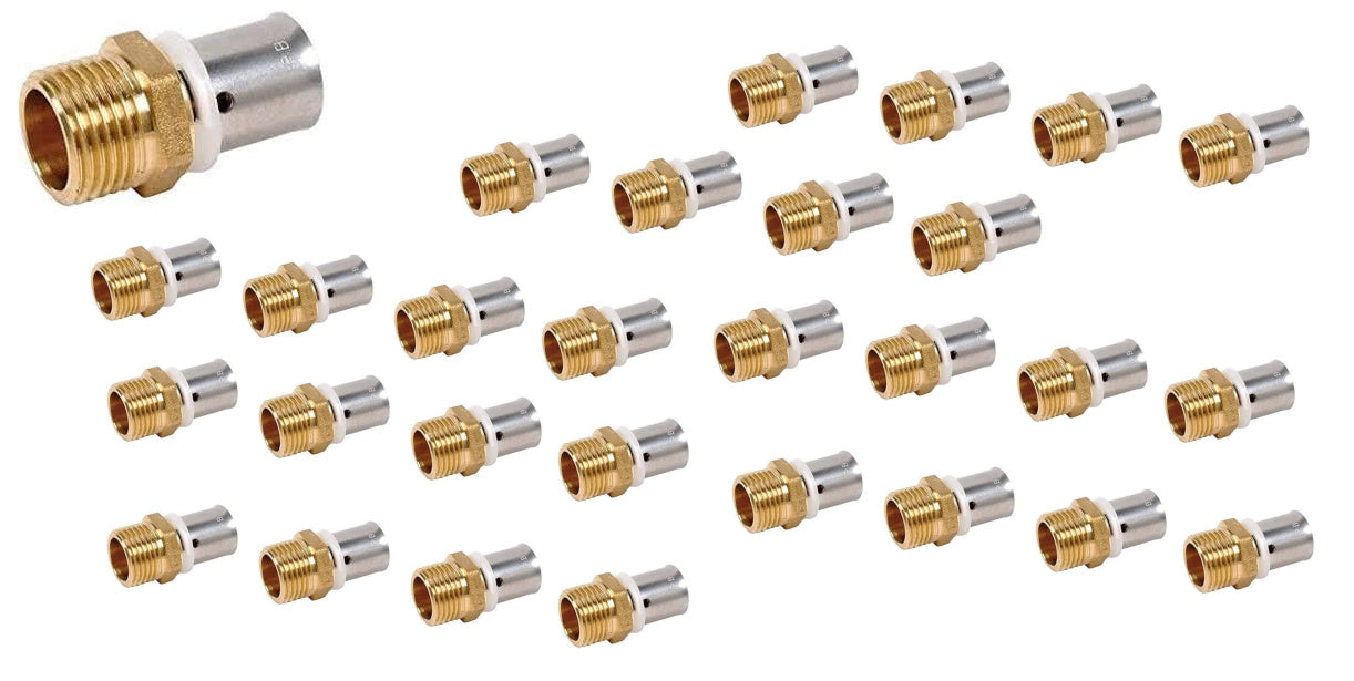 Brass male fixed fitting 16, 3/4 - pack of 50