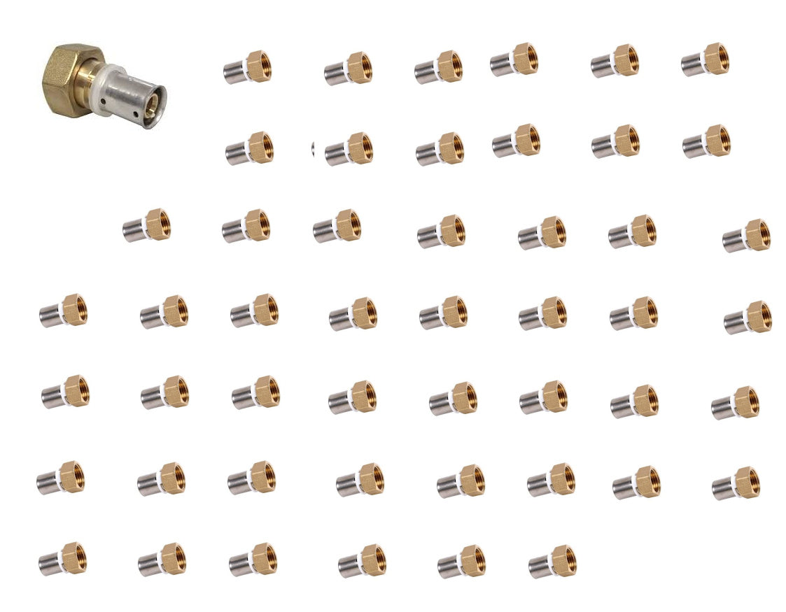 Écrou Libre Femelle en Laiton, 16-3/4 (Lot de 50)