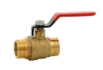 Vanne sphère en laiton titré 4MS 15S - mâle femelle BSP poignée rouge 1'' - lot de 10