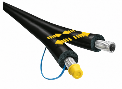 Armaflex duosolar tube ondulé inox pré-isolé dn16 | épaisseur 14mm, longueur 15m | liaison solaire flexible haute température avec câble capteur intégré