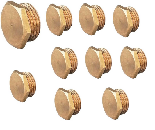 Bouchon en laiton brut mâle, 3/8" Ø 12x17 cm, Sachet de 10 pièces