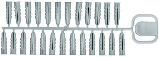 500 Chevilles PLX 6 x 28 cm, Grise - Fixation Solide en Nylon pour Brique, Béton et Plâtre