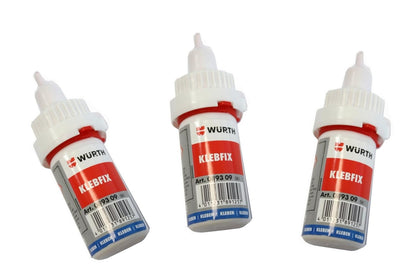 Lot de 3 colles cyanoacrylate Klebfix pour plastique, métal, caoutchouc - 19 ml - transparent (Copie)