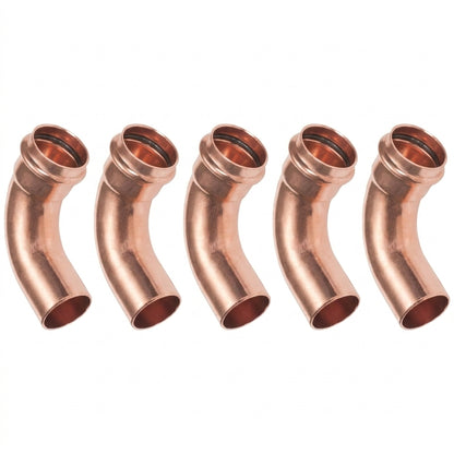 Copper Crimp Fitting - Set of 5 copper crimp fittings - 90° Male/Female Bends Ø28