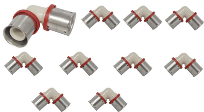 Lot de 10 Coudes Multicouches 26 PPSU, 90º