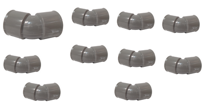 Coude pour la plomberie, modèle FF 45° DN 32, lot de 10 pièces