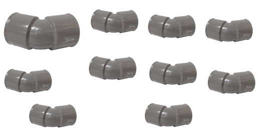 Coude pour la plomberie, modèle FF 45° DN 32, lot de 10 pièces